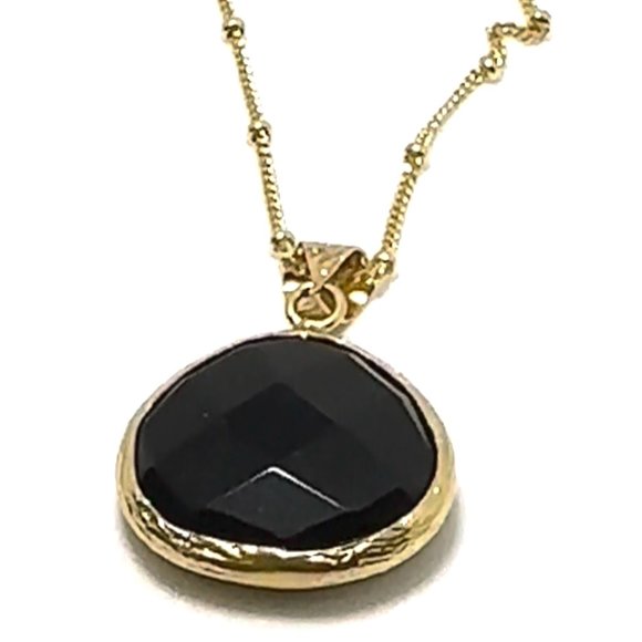 2PCS-BLACK QUARTZ CRYSTAL PENDANT ON A GOLD  (.925 BASE) VERMEIL, WITH GOLD BALL - Picture 1 of 3